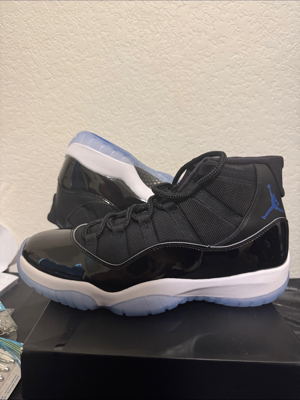 Jordan 11 space jam Black and Blue High-Top Sneakers
